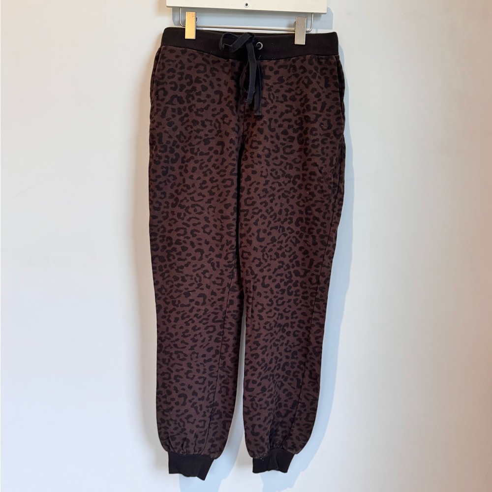 Vince Camuto Brown and Black Leopard Print Jogger Pants Size XS
